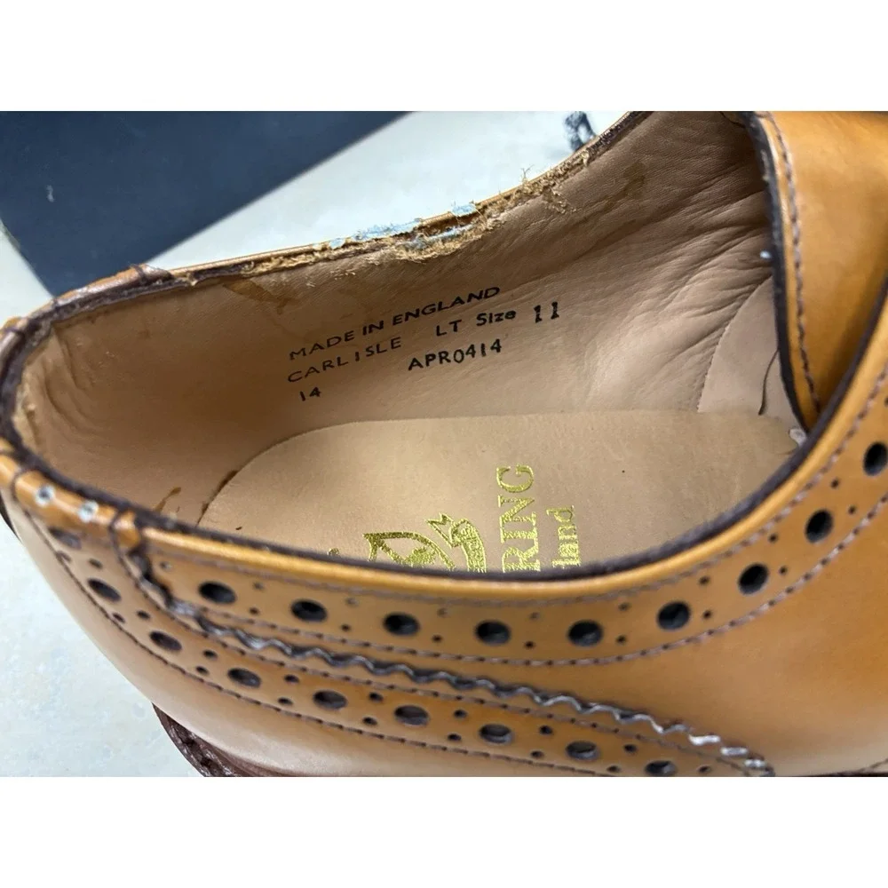 Herring Shoes Carlisle Acorn Calf Country Brogue ShoesMens UK 11 F MadeinEngland
